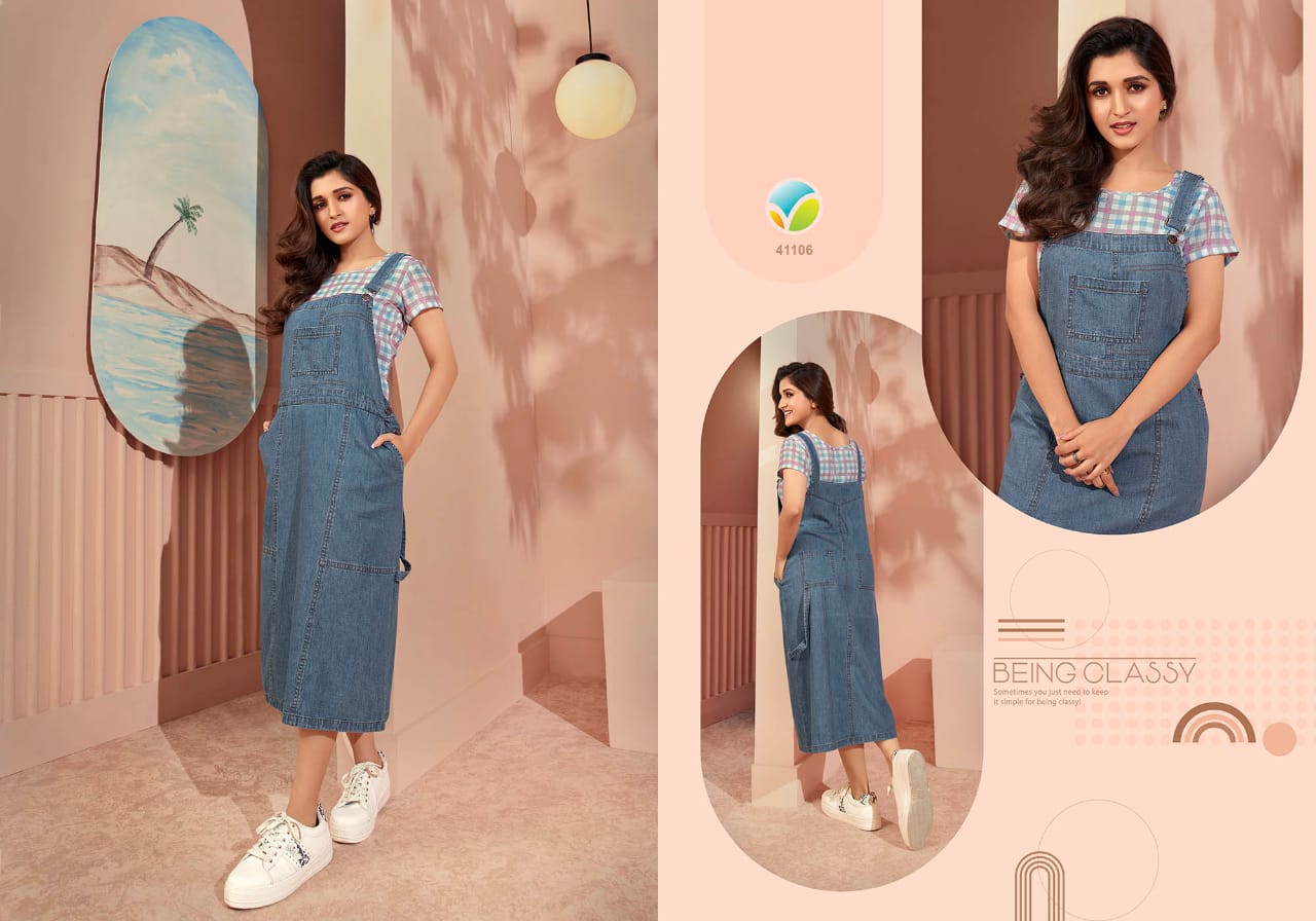 Vinay Tumbaa The Denim 3 Wholesale Party Wear Denim kurtis